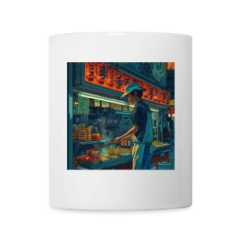 80er Jahre Anime Teen Beruhigender Hochwertiger Modedruck - Tasse - Weiß - Vorne