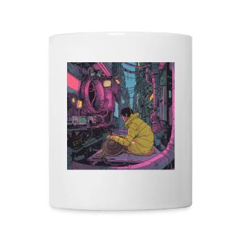 80er Jahre Anime Teen Beruhigender Hochwertiger Modedruck - Tasse - Weiß - Vorne