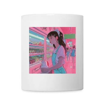 80s anime teen calming high quality fashion print - Mug - white - Front
