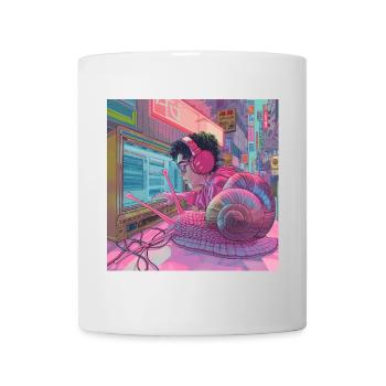 80s anime teen calming high quality fashion print - Mug - white - Front
