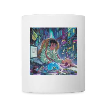 80er Jahre Anime Teen Beruhigender Hochwertiger Modedruck - Tasse - Weiß - Vorne