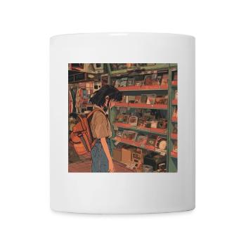 80s anime teen calming high quality fashion print - Mug - white - Front