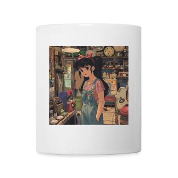 80s anime teen calming high quality fashion print - Mug - white - Front