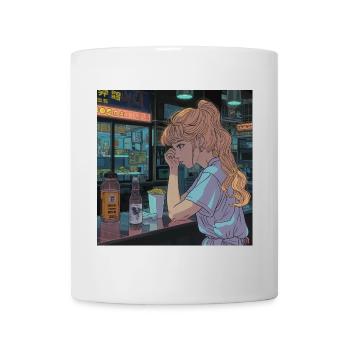 80er Jahre Anime Teen Beruhigender Hochwertiger Modedruck - Tasse - Weiß - Vorne