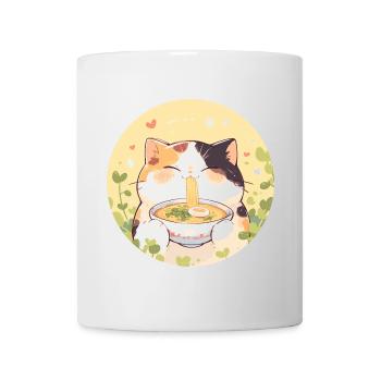 Cat eating Ramen - Mug - white - Front