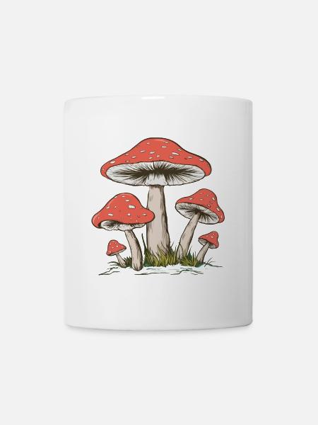 Vintage Pilz - Tasse - Weiß