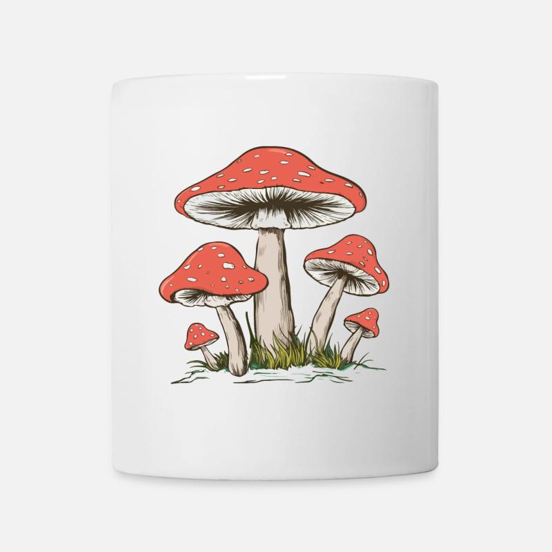 Champignon vintage - Mug blanc - blanc