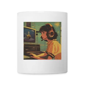 80s anime teen calming high quality fashion print - Mug - white - Front
