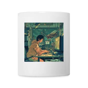 80er Jahre Anime Teen Beruhigender Hochwertiger Modedruck - Tasse - Weiß - Vorne