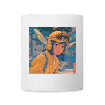 80s anime teen calming high quality fashion print - Mug - white - Front