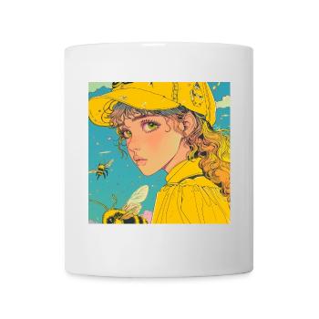 80er Jahre Anime Teen Beruhigender Hochwertiger Modedruck - Tasse - Weiß - Vorne