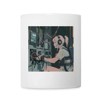 80er Jahre Anime Teen Beruhigender Hochwertiger Modedruck - Tasse - Weiß - Vorne