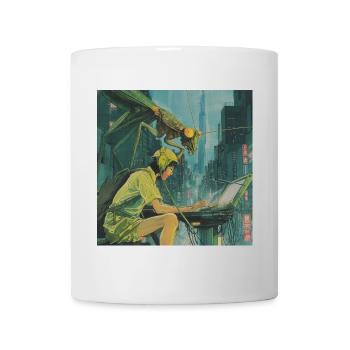 80s anime teen calming high quality fashion print - Mug - white - Front