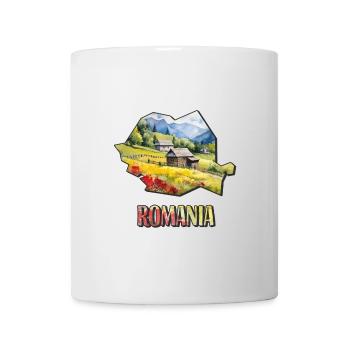 Carte à l’aquarelle Roumanie - Mug blanc - blanc - Devant