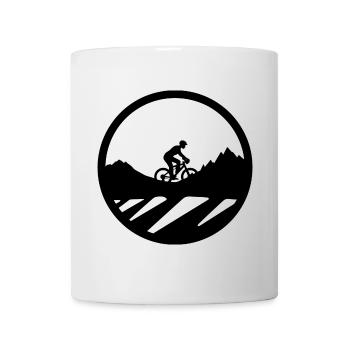 Mountain Bike Cyclist Drawing - Mug - white - Front
