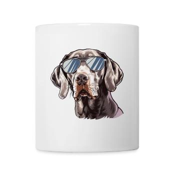 Weimaraner, hund, Sonnenbrille, sommer - Tasse - Weiß - Vorne