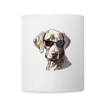 Weimaraner, Hund, Sonnenbrille, Sommer - Tasse - Weiß - Vorne