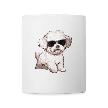 Bichon Frise, Bichon Frisé, Dog, Sunglasses - Mug - white - Front