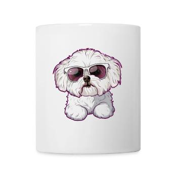 Bichon Frisé, Bichon Frise, Dog, Sunglasses - Mug - white - Front