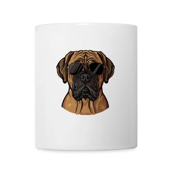 English Mastiff, Dog, Sunglasses, Summer - Mug - white - Front