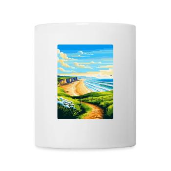 Rhossili Bay Swansea Travel Poster Souvenir WPA - Mug - white - Front