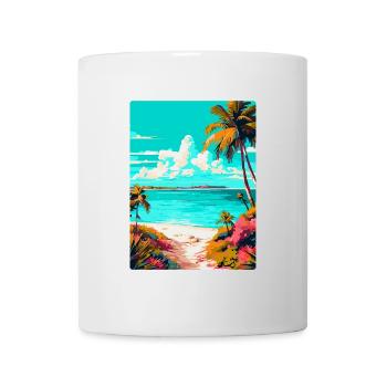 Turks-Caicosinseln Karibik Reiseposter WPA - Tasse - Weiß - Vorne