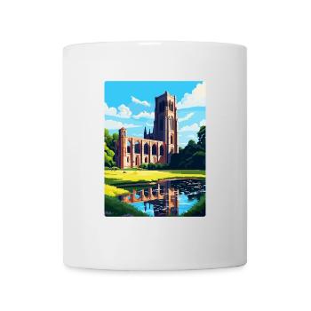 Fountains Abbey North Yorkshire Travel Poster WPA - Mug - white - Front