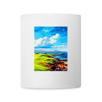 Île de Muck Écosse Royaume-Uni Affiche de voyage souvenir - Mug blanc - blanc - Devant