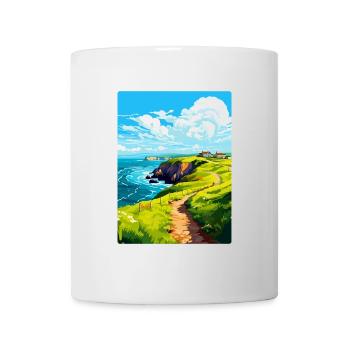 St Davids Head Pays de Galles Royaume-Uni Affiche de voyage Souvenir WPA - Mug blanc - blanc - Devant