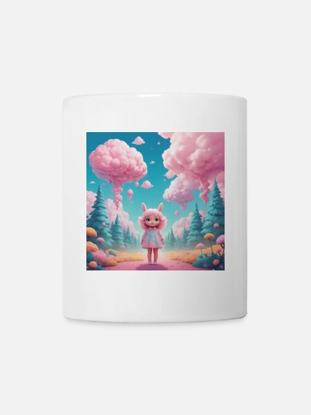 Girl in Cotton Candy Forest - Mug - white