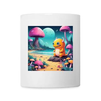 Petit monstre sur la plage de conte de fées - Mug blanc - blanc - Devant