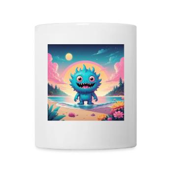 Petit monstre en vacances - Mug blanc - blanc - Devant