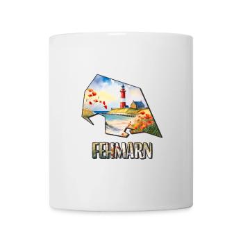 Aquarell Landkarte Fehmarn - Tasse - Weiß - Vorne