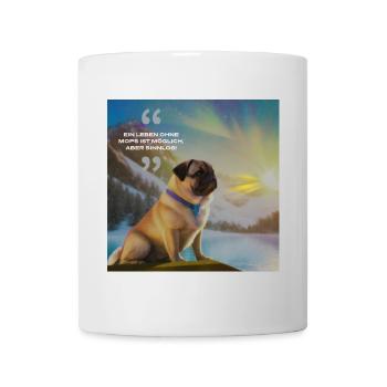 Puppies in the Northern Lights with Saying - Mug - white - Front