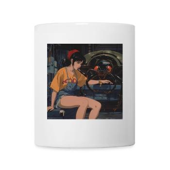 80er Jahre Anime Teen Beruhigender Hochwertiger Modedruck - Tasse - Weiß - Vorne