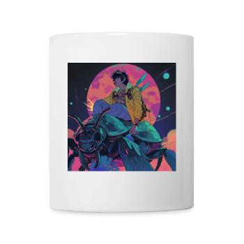 80er Jahre Anime Teen Beruhigender Hochwertiger Modedruck - Tasse - Weiß - Vorne