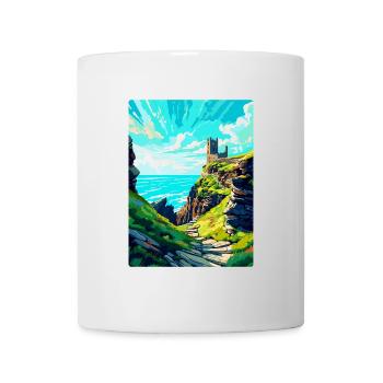 Tintagel Castle England Uk Travel Poster Souvenir - Mug - white - Front
