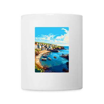 Port Issac, England, Vereinigtes Königreich, Reiseposter, Souvenir, WPA - Tasse - Weiß - Vorne