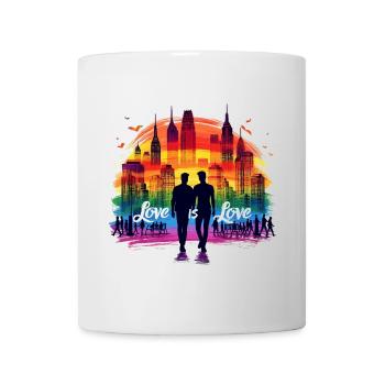 Liebe ist Liebe: Stolz und Vielfalt feiern - Tasse - Weiß - Vorne