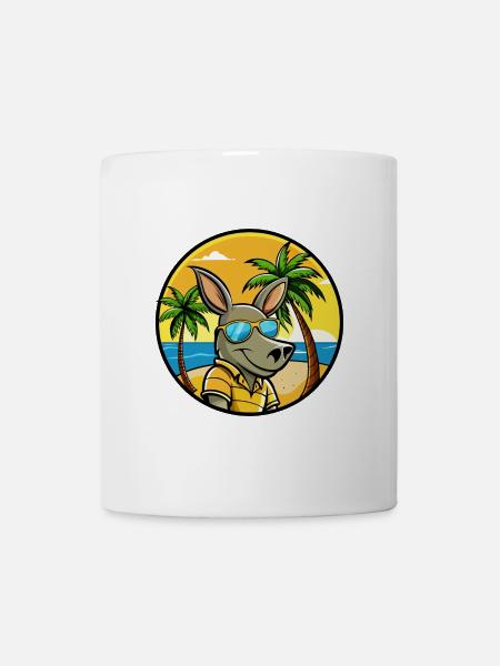 Erdferkel Lustige Cartoon Sommer Strand Sonnenbrille - Tasse - Weiß