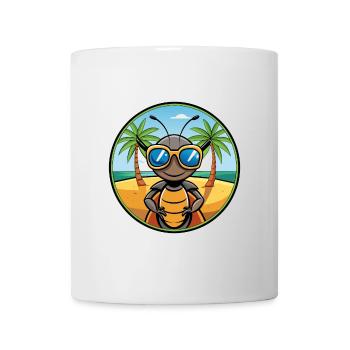 Ameise lustige Cartoon Sommer Strand Sonnenbrille Aufkleber - Tasse - Weiß - Vorne
