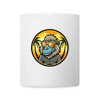 Pavian Lustige Cartoon Sommer Strand Sonnenbrille Cool - Tasse - Weiß - Vorne