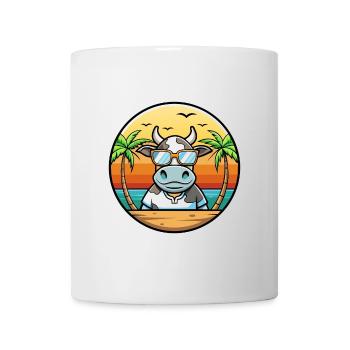 Kuh Lustige Cartoon Sommer Strand Sonnenbrille Aufkleber - Tasse - Weiß - Vorne