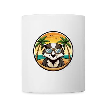 Badger Funny Cartoon Summer Beach Sunglasses Cool - Mug - white - Front