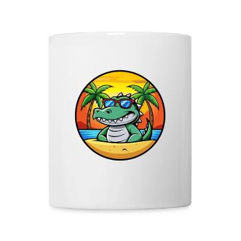 Krokodil Lustige Cartoon Sommer Strand Sonnenbrille - Tasse - Weiß - Vorne