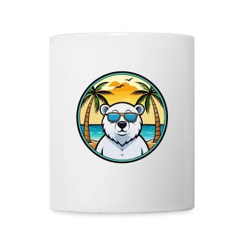 Polar Bear Funny Cartoon Summer Beach Sunglasses - Mug - white - Front