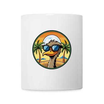 Emu Lustige Cartoon Sommer Strand Sonnenbrille Aufkleber - Tasse - Weiß - Vorne