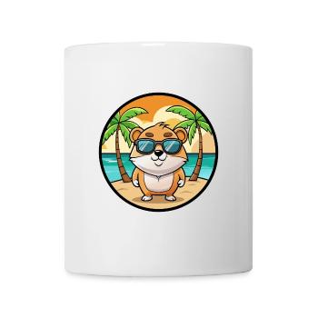 Hamster Lustig Cartoon Sommer Strand Sonnenbrille Cool - Tasse - Weiß - Vorne