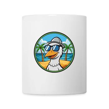 Gans Lustige Cartoon Sommer Strand Sonnenbrille Cool - Tasse - Weiß - Vorne
