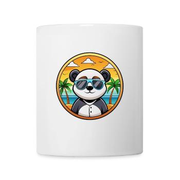 Panda Lustige Cartoon Sommer Strand Sonnenbrille Cool - Tasse - Weiß - Vorne